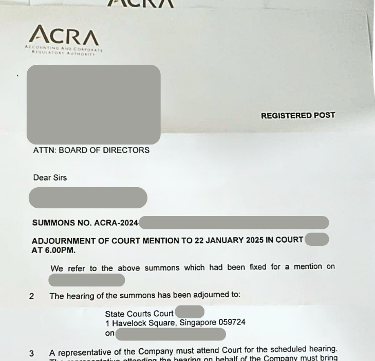 ACRA late filing notice